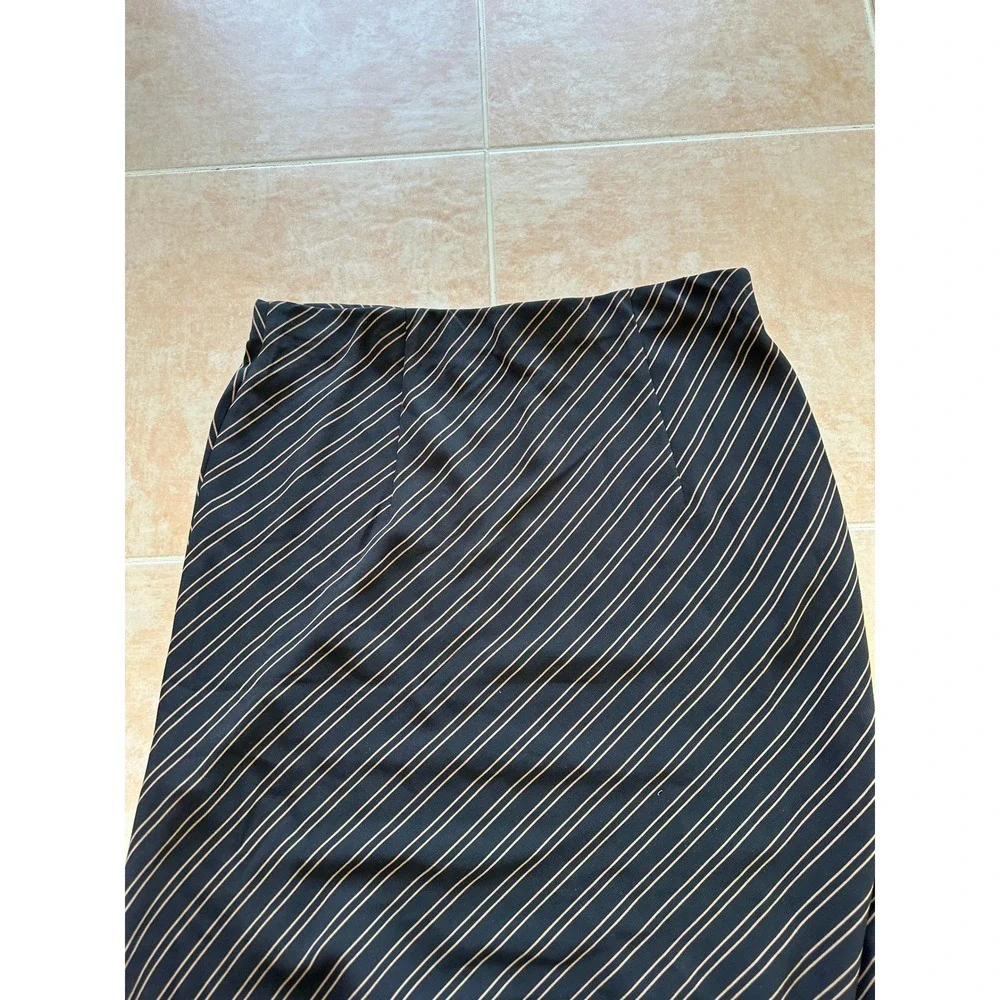 Rachel Zoe‎ Striped Midi Skirt A-Line Casual Black Size: 8 New No tags!